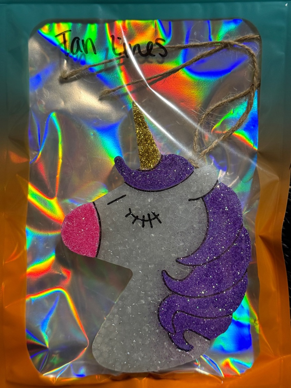 Glitter Unicorn Hanging Freshie - Purple Mane, Pink Snout